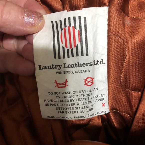 Vintage Lantry Spicy Brown Leather Belted Midi Coat Size S - Picture 7 of 9